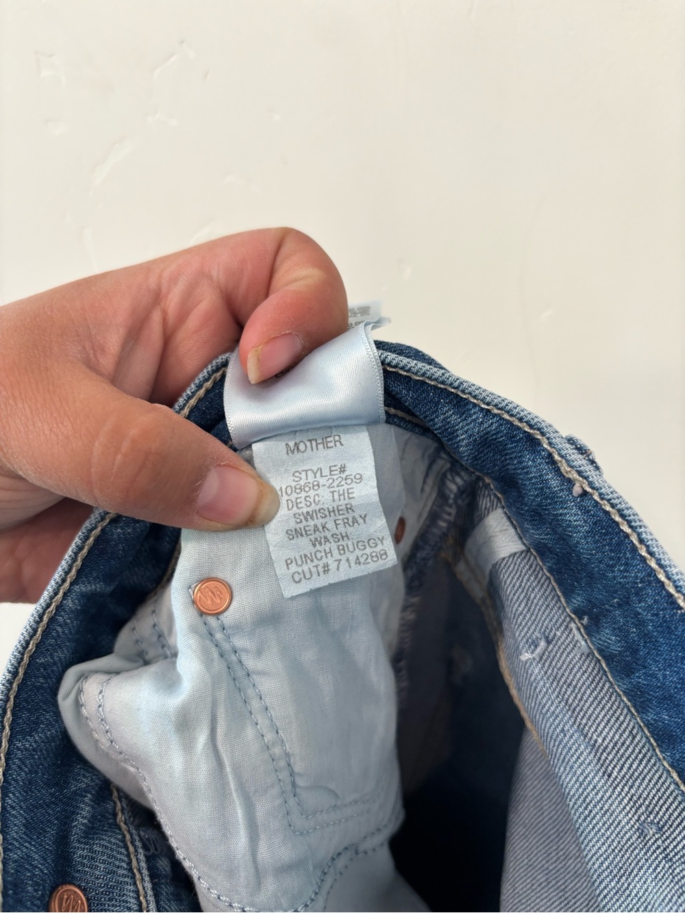 MOTHER SUPERIOR THE SWISHER SNEAK FRAY WIDE LEG JEANS PUNCH BUGGY SIZE 26 - Picture 7 of 7